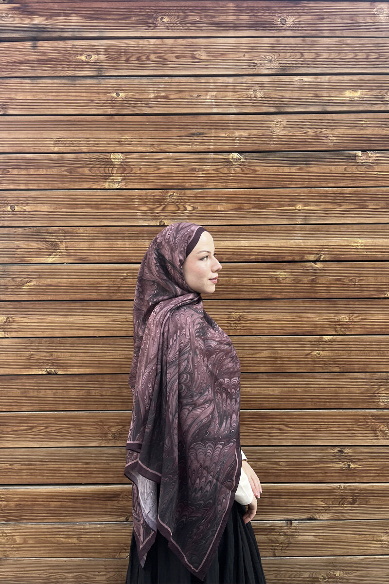 Ebruel Kraş Şal - Mürdüm - 4