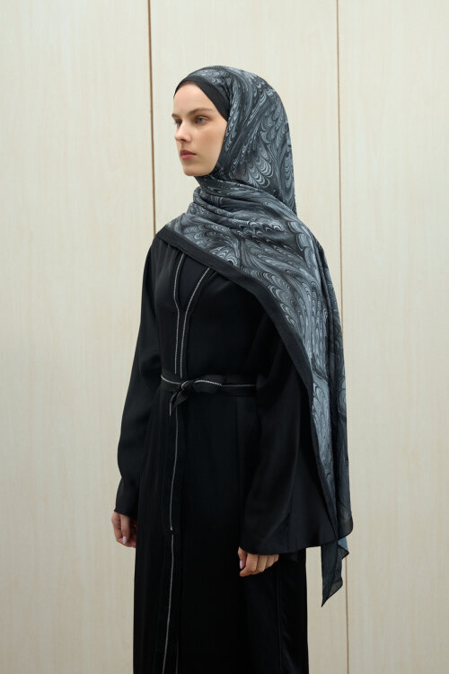 Ebruel Kraş Şal - Siyah 