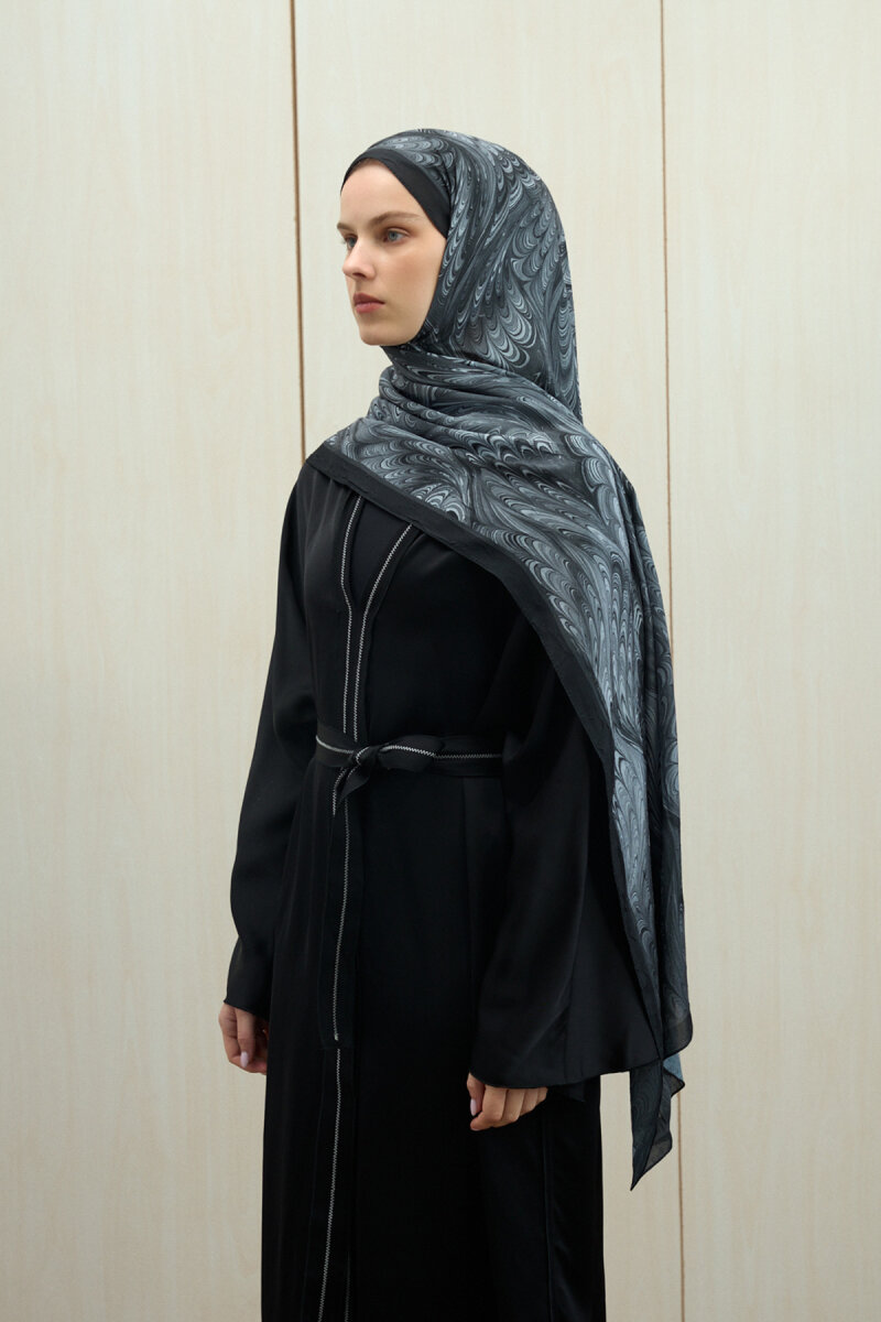 Ebruel Kraş Şal - Siyah - 1