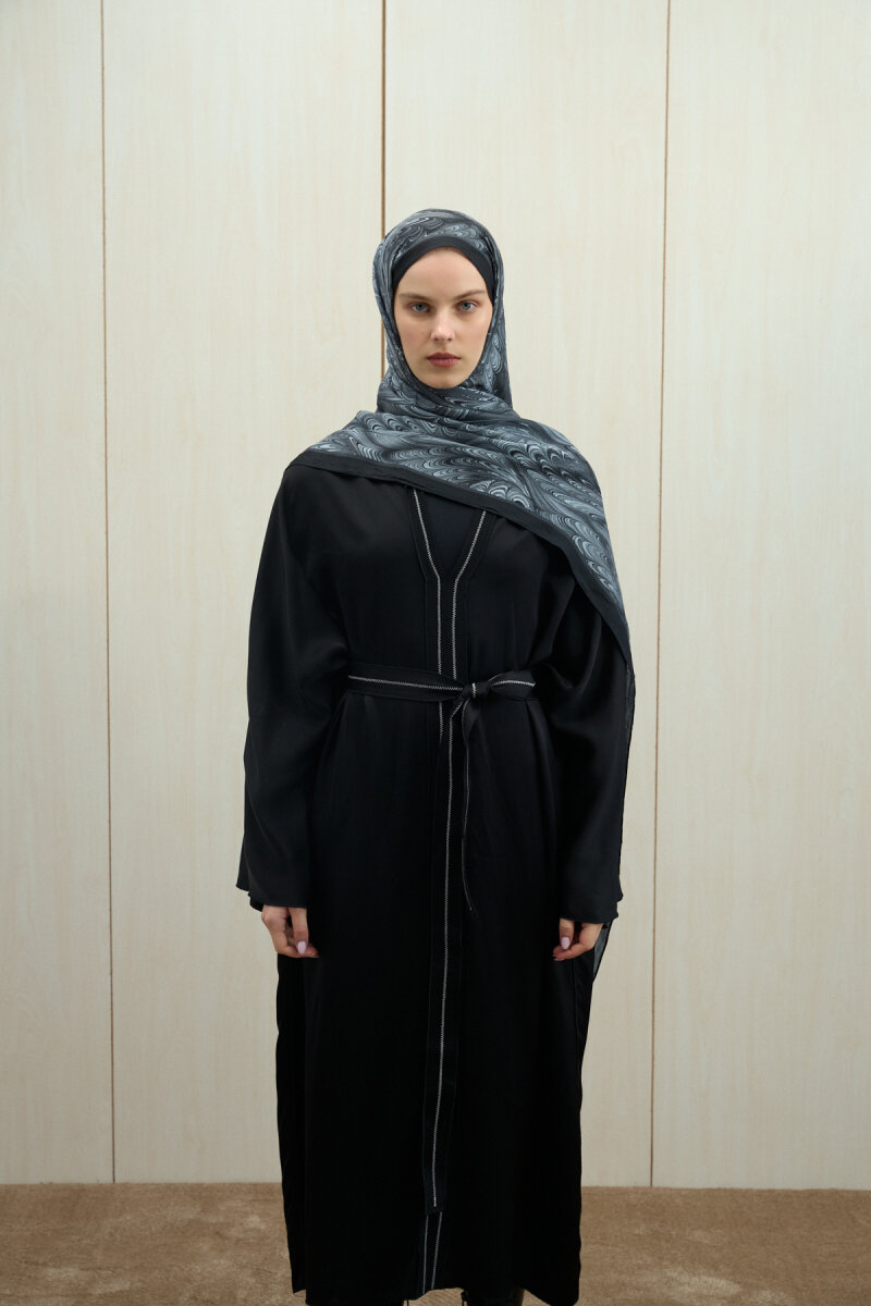 Ebruel Kraş Şal - Siyah - 3