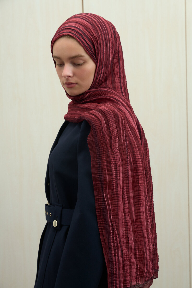 Ecru Dreams Müslin Şal - Cherry - 3