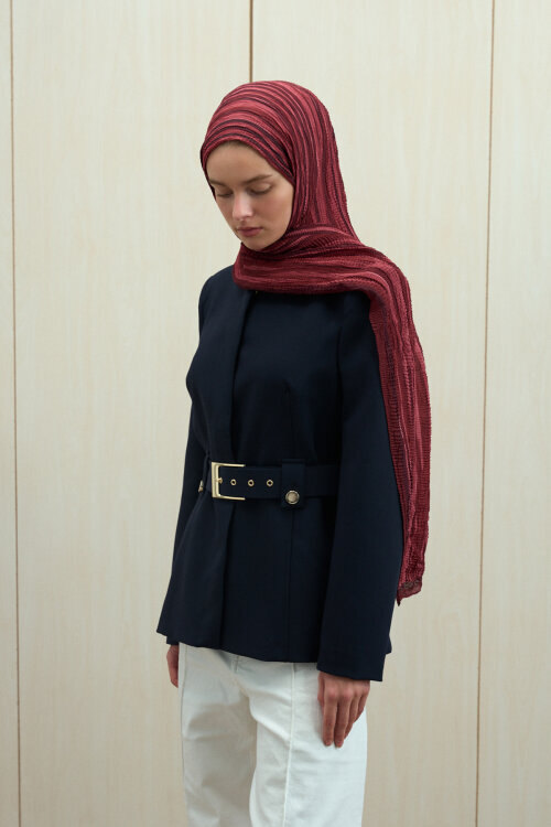 Ecru Dreams Müslin Şal - Cherry - Camellia Scarfs