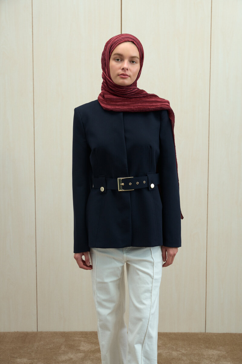 Ecru Dreams Müslin Şal - Cherry - 4