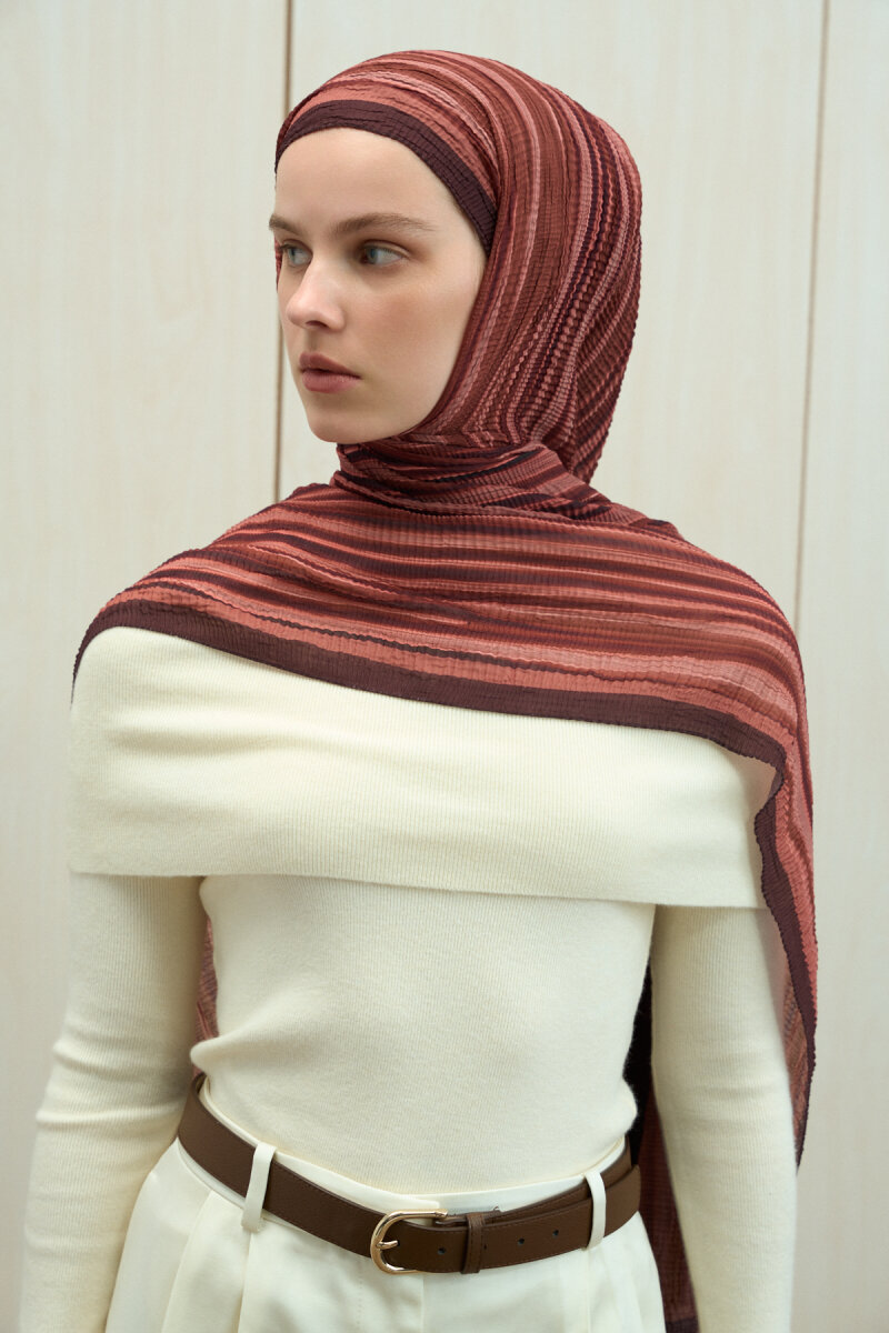 Ecru Dreams Müslin Şal - Kiremit - 4