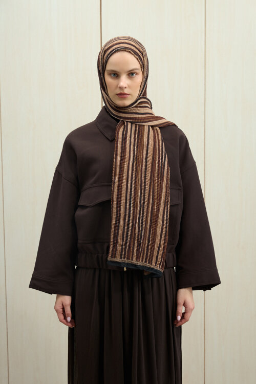 Ecru Dreams Müslin Şal - Mocha - Camellia Scarfs