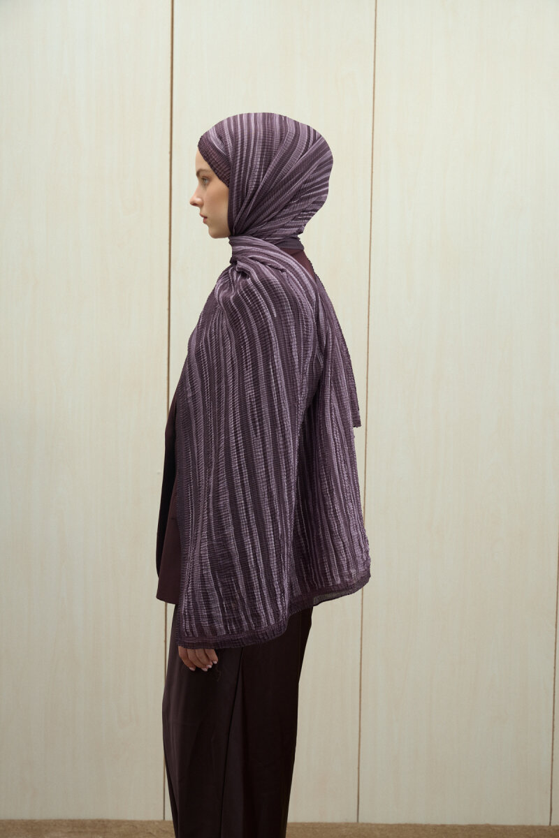 Ecru Dreams Müslin Şal - Mor - 4