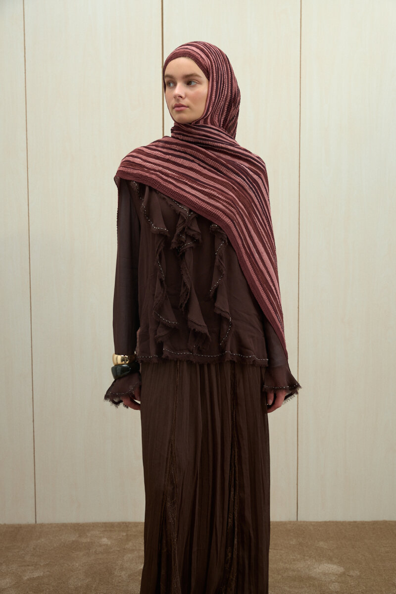 Ecru Dreams Müslin Şal - Mürdüm - 2