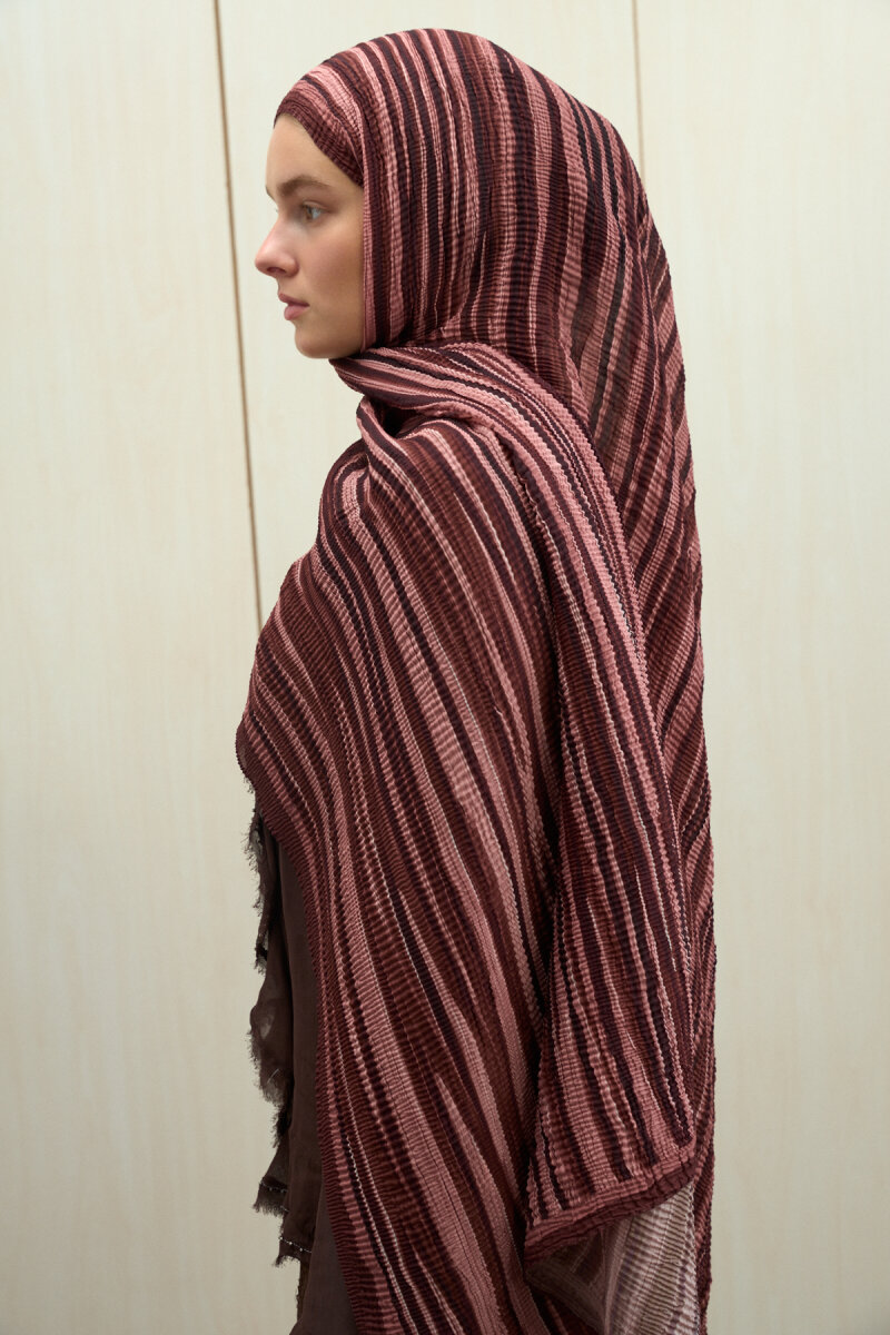 Ecru Dreams Müslin Şal - Mürdüm - 3