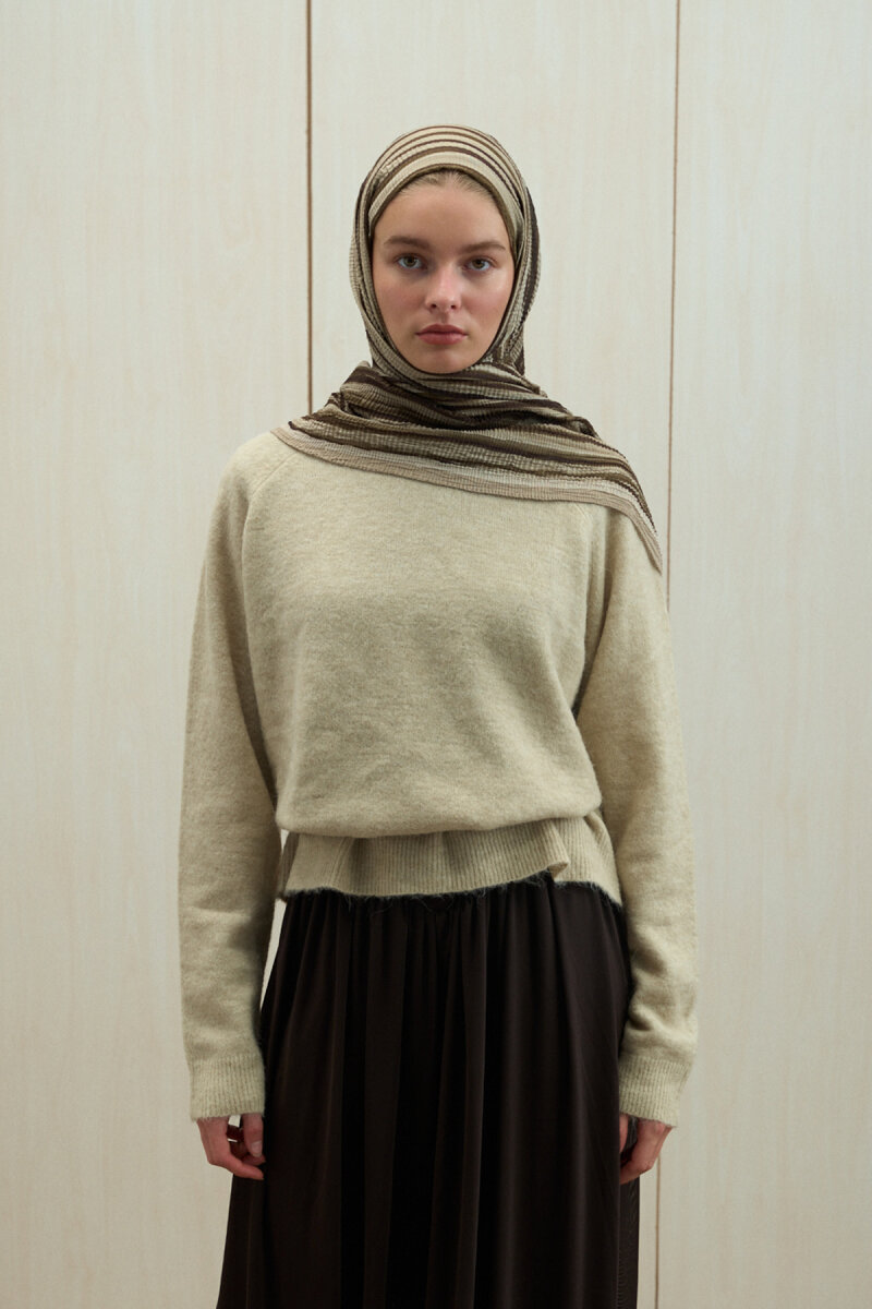 Ecru Dreams Müslin Şal - Olive - 1