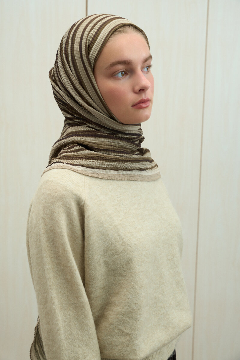 Ecru Dreams Müslin Şal - Olive - 4