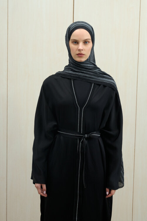 Ecru Dreams Müslin Şal - Siyah 