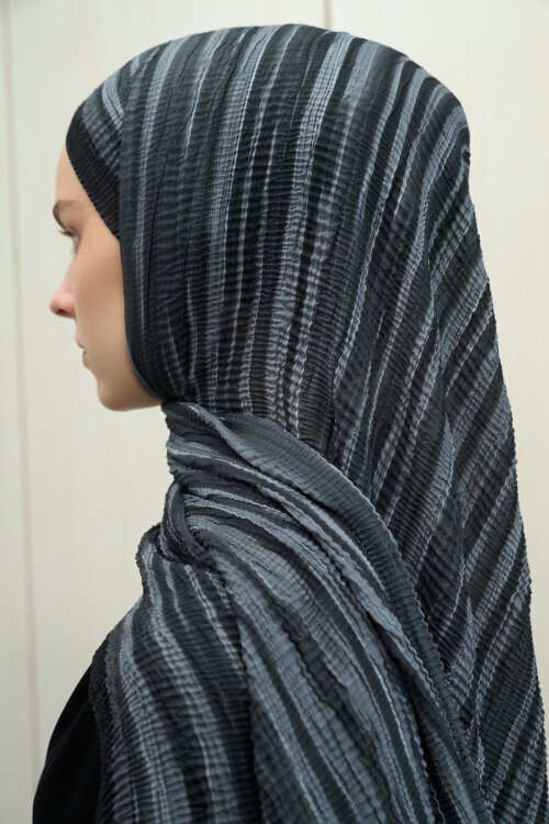 Ecru Dreams Müslin Şal - Siyah - Camellia Scarfs (1)