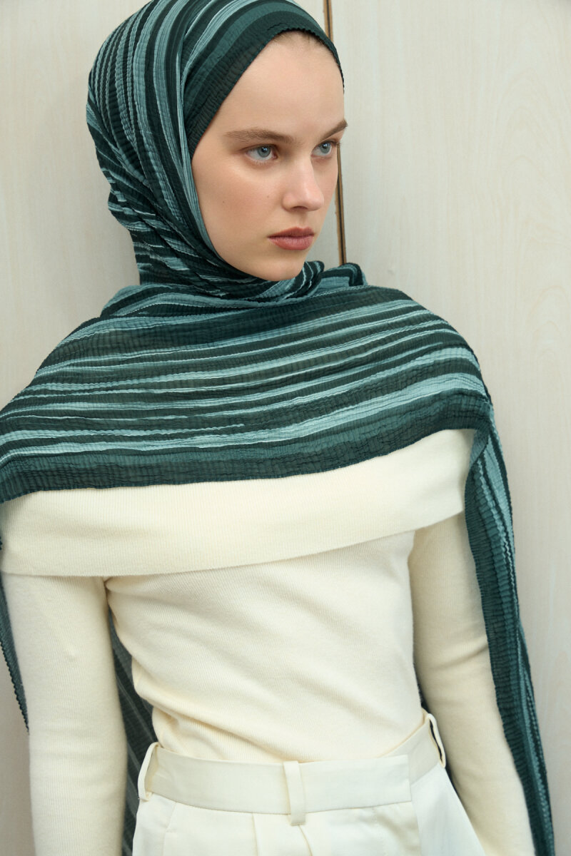 Ecru Dreams Müslin Şal - Zümrüt Yeşili - 3
