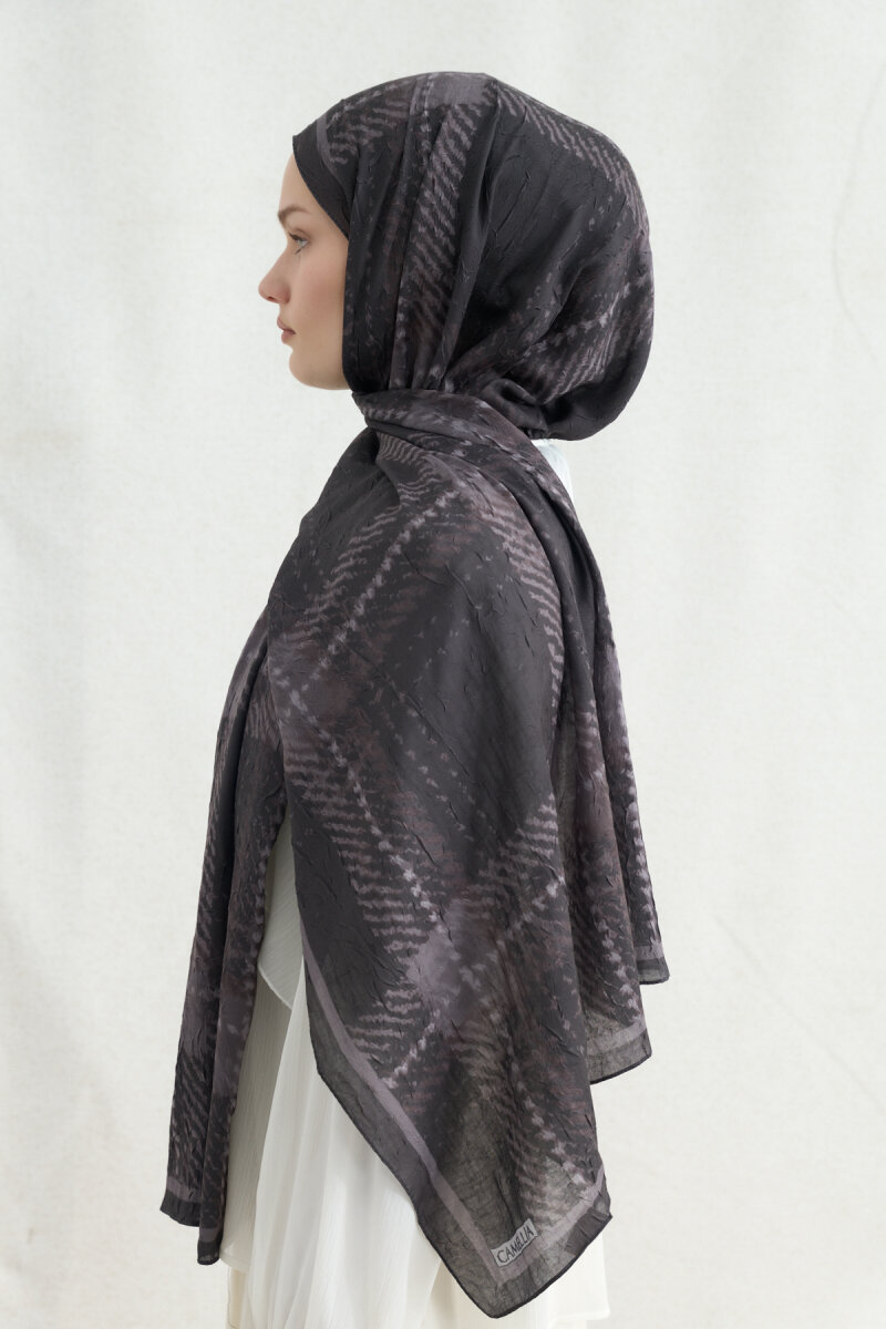 Ekose Kraş Şal - Antrasit - 4