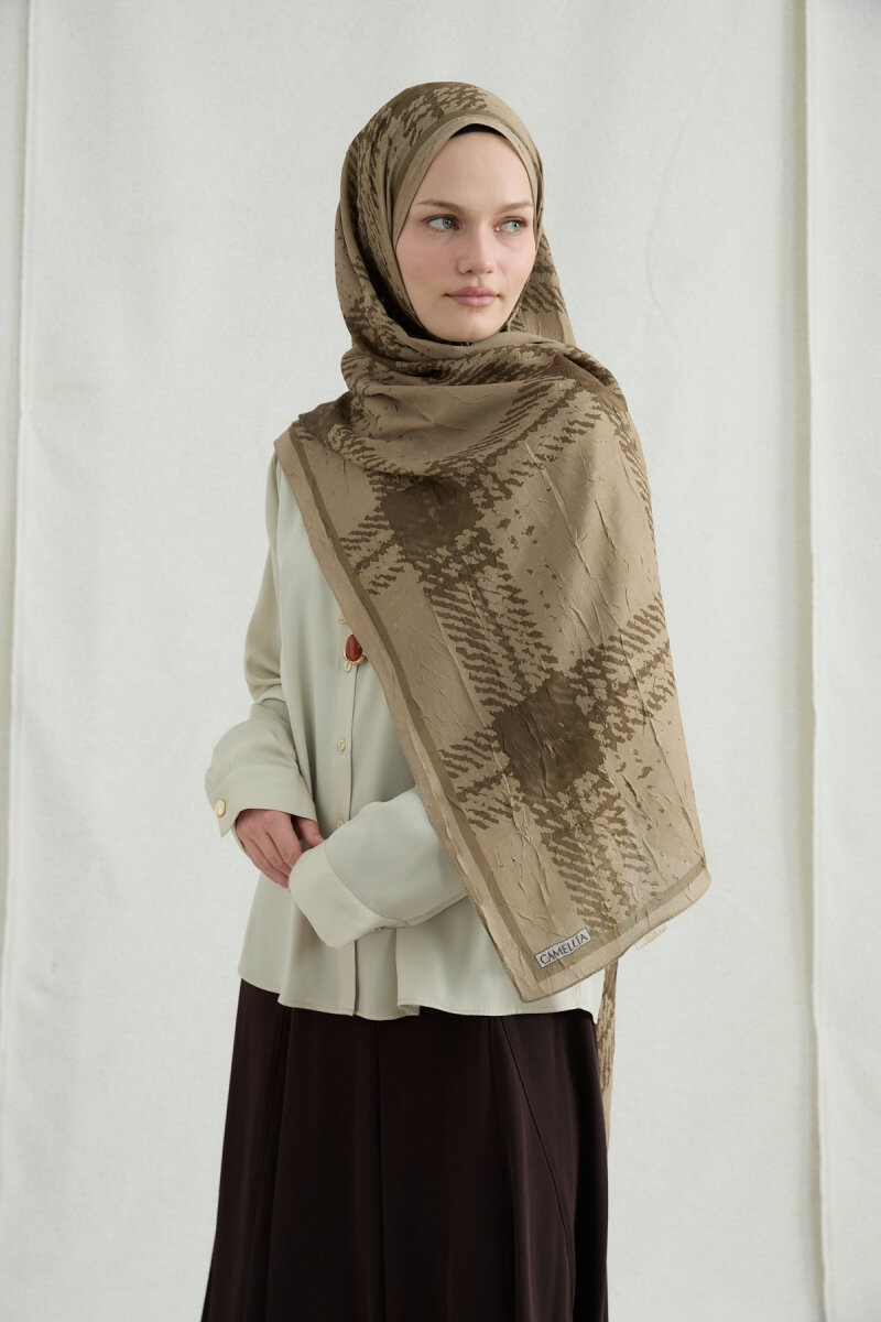 Ekose Kraş Şal - Olive - 2