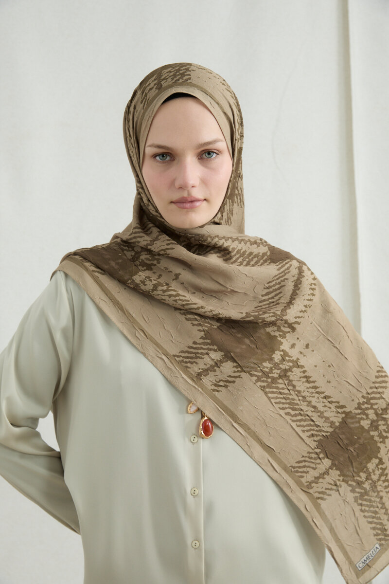 Ekose Kraş Şal - Olive - 3