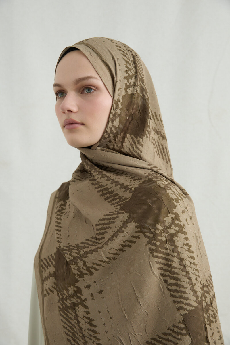 Ekose Kraş Şal - Olive - 4