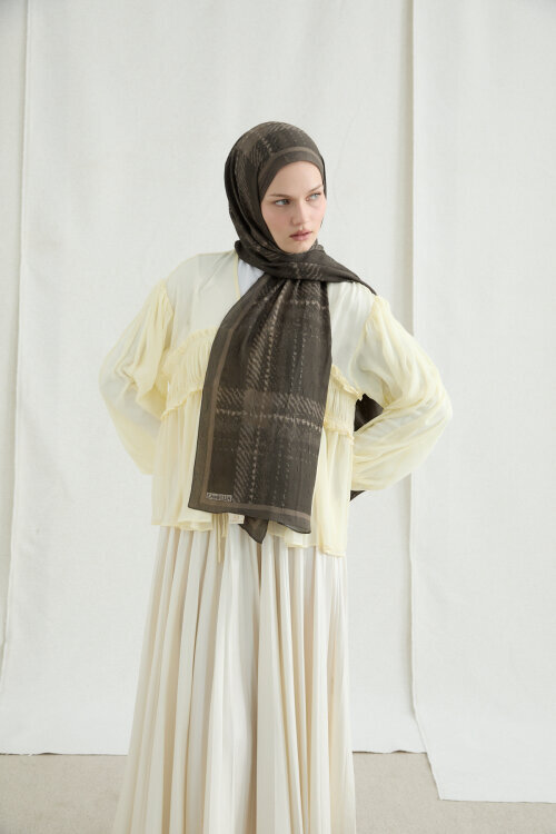 Ekose Kraş Şal - Yeşil - Camellia Scarfs (1)