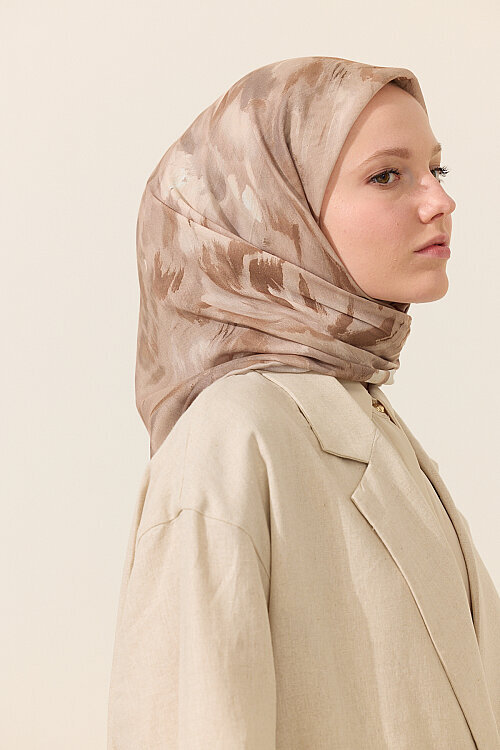 El Dikişi Soft Eşarp Brush - Bej - Camellia Scarfs (1)