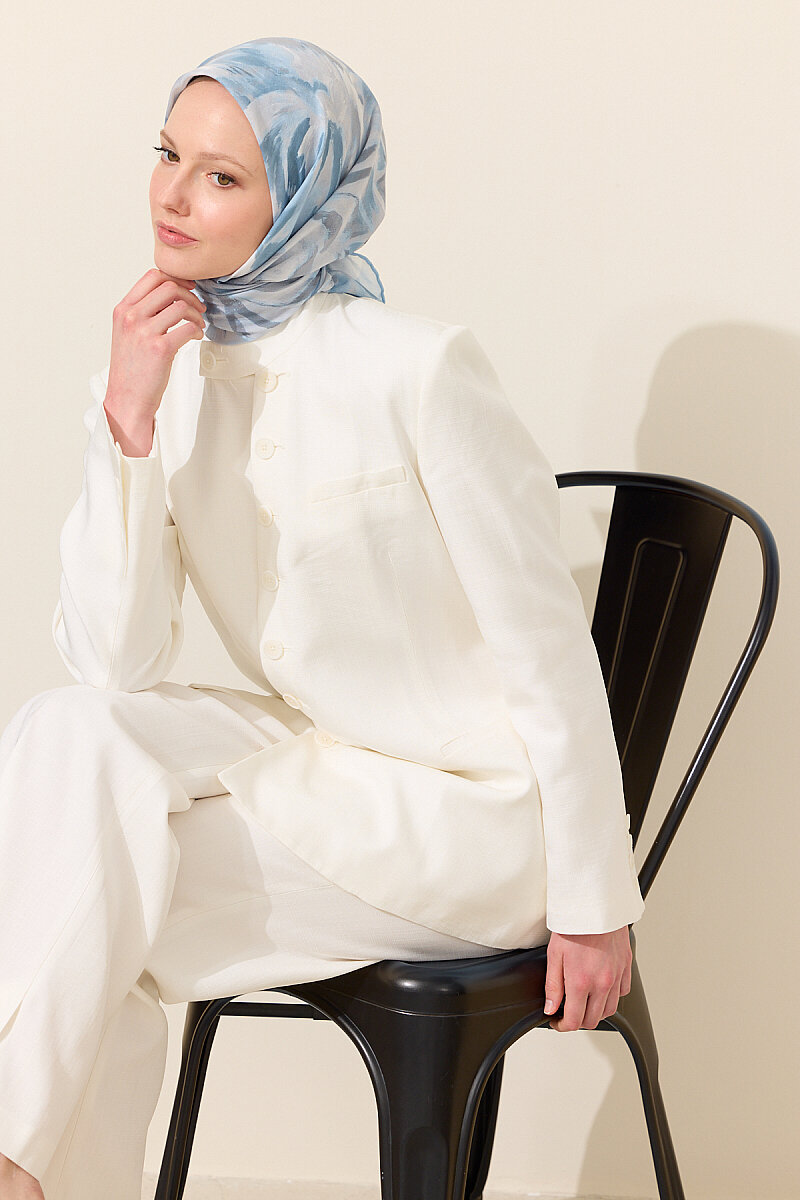 El Dikişi Soft Eşarp Brush - Mavi - 3