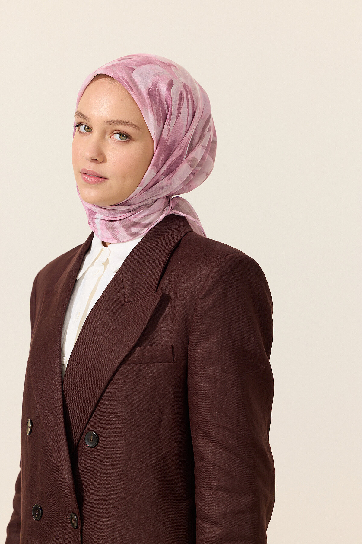 El Dikişi Soft Eşarp Brush - Pembe - Camellia Scarfs