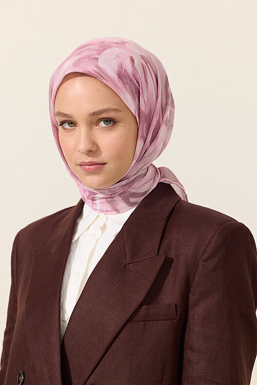 El Dikişi Soft Eşarp Brush - Pembe - Camellia Scarfs (1)