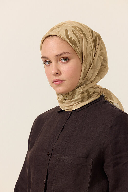 El Dikişi Soft Eşarp Brush - Tereyağ Sarısı - Camellia Scarfs