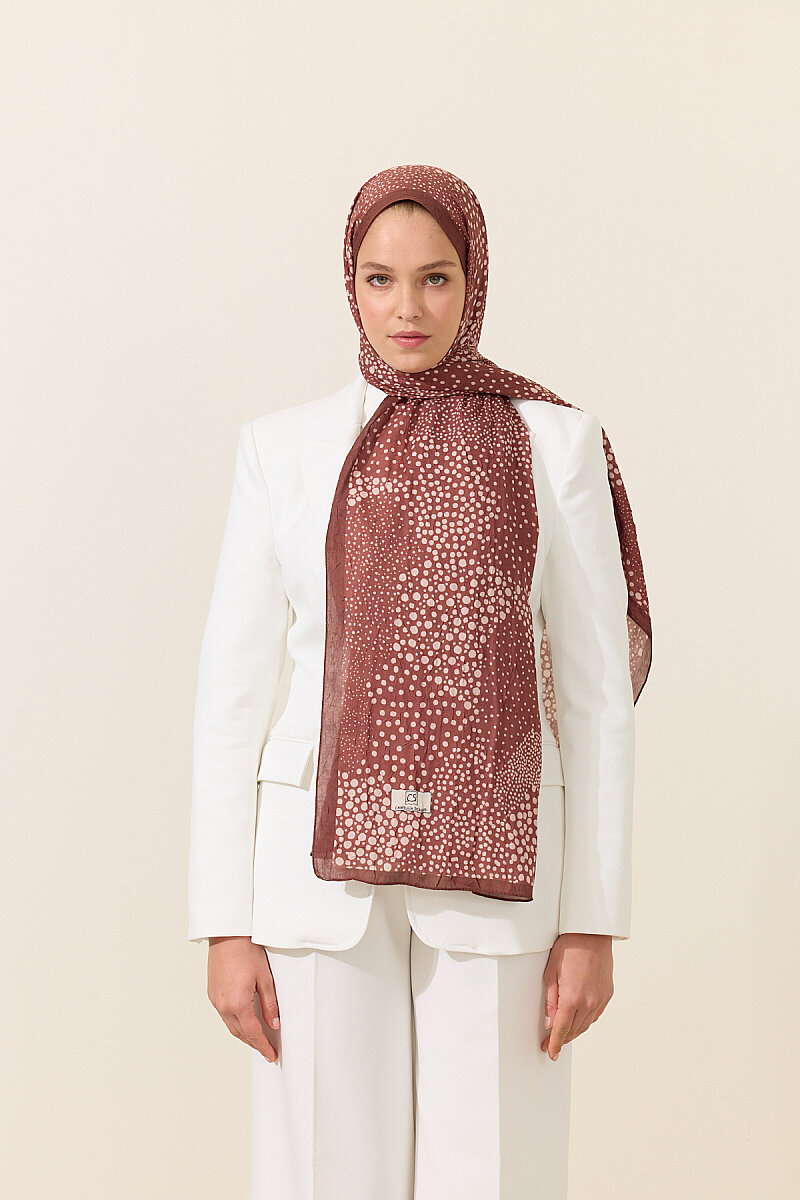 Elegance Kraş Şal - Kiremit - 1