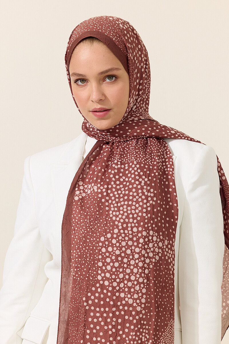 Elegance Kraş Şal - Kiremit - 3