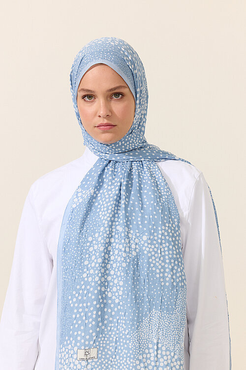 Elegance Kraş Şal - Mavi 