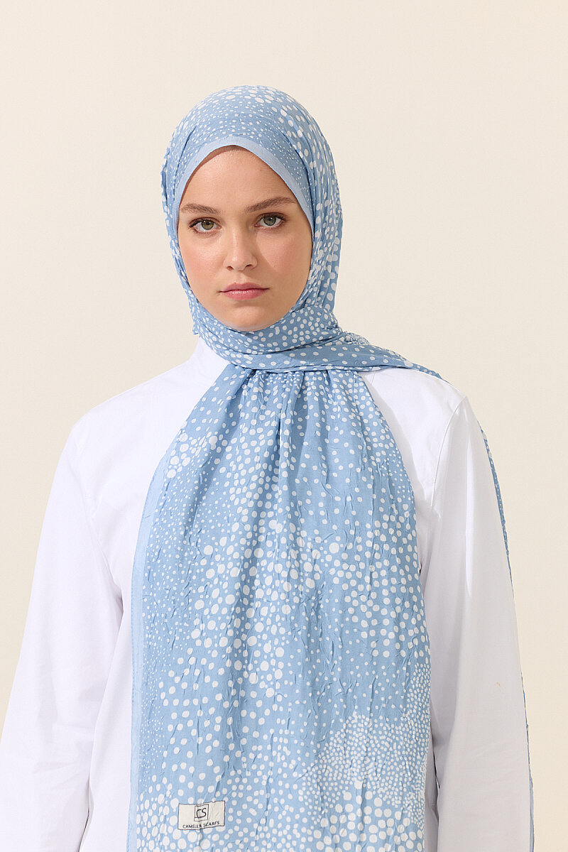 Elegance Kraş Şal - Mavi - 1