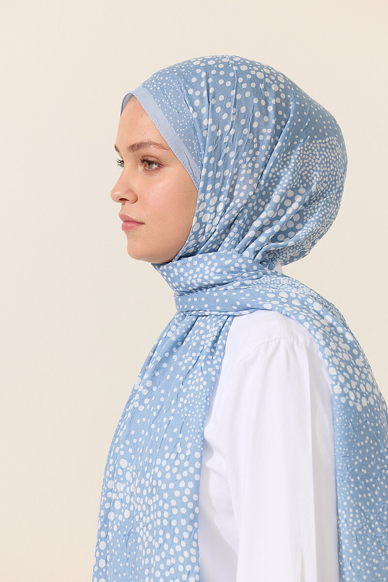 Elegance Kraş Şal - Mavi - 4