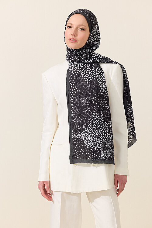 Elegance Kraş Şal - Siyah 