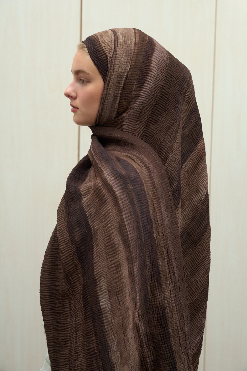 Elenora Müslin Şal - Acı Kahve - 3