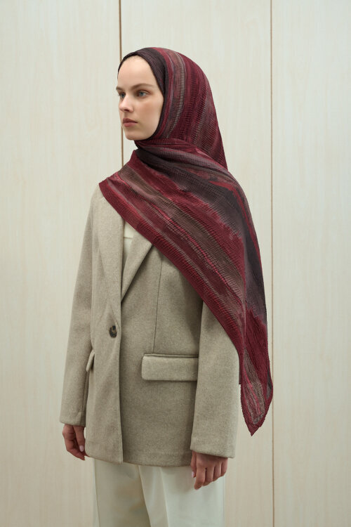 Elenora Müslin Şal - Bordo - Camellia Scarfs