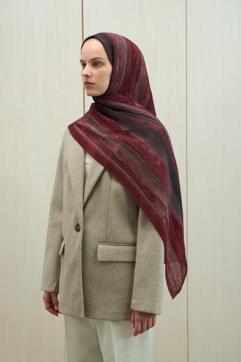 Elenora Müslin Şal - Bordo - 1