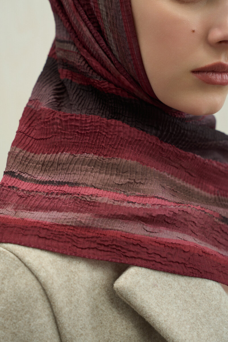 Elenora Müslin Şal - Bordo - 3