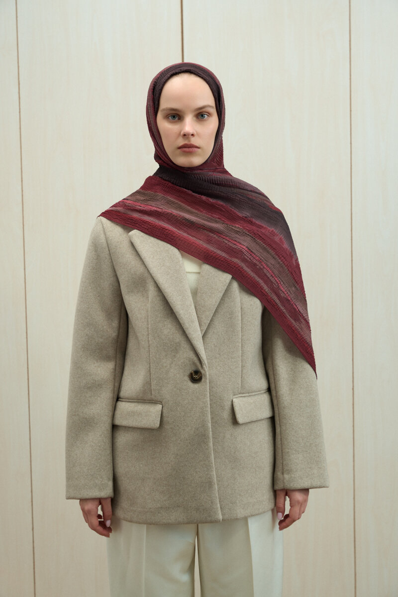 Elenora Müslin Şal - Bordo - 4