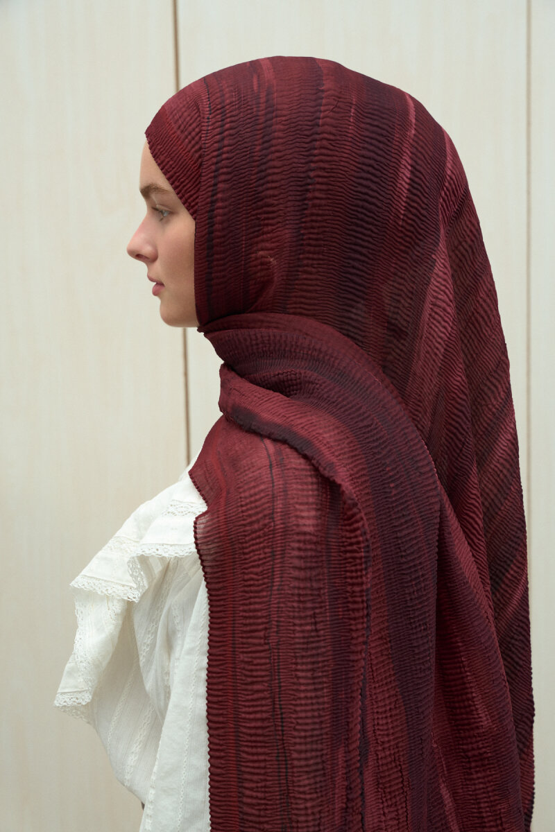 Elenora Müslin Şal - Cherry - 4