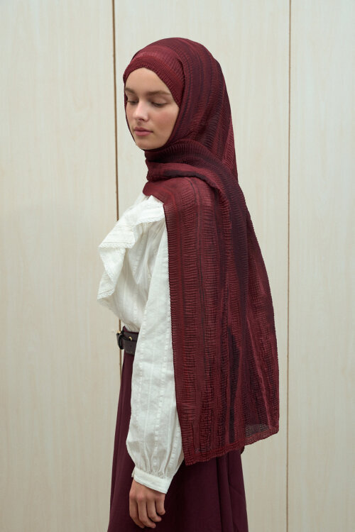 Elenora Müslin Şal - Cherry - Camellia Scarfs