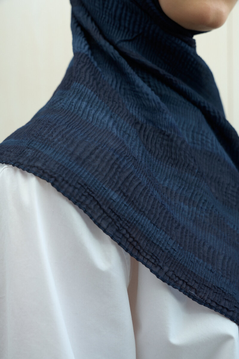 Elenora Müslin Şal - Lacivert - 3