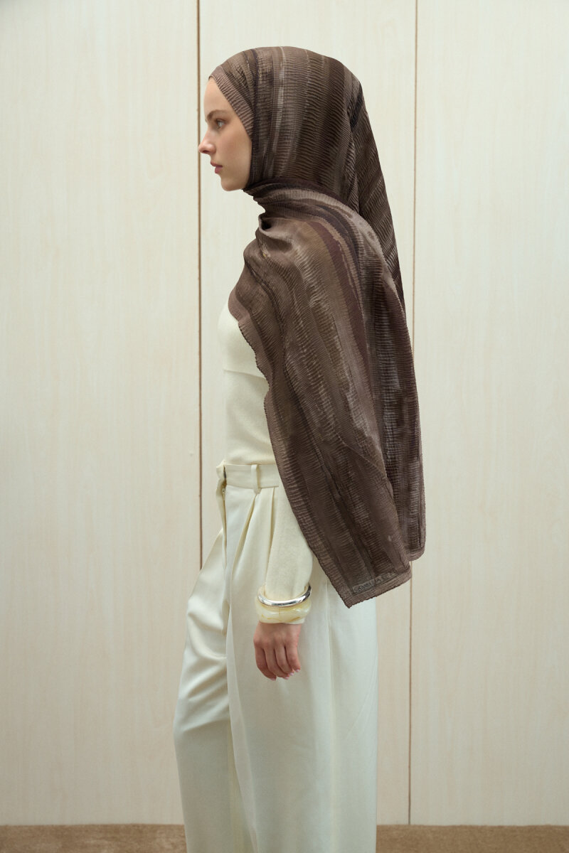 Elenora Müslin Şal - Mocha - 3