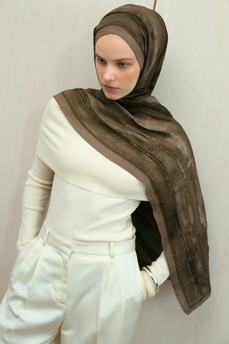 Elenora Müslin Şal - Mocha - 4