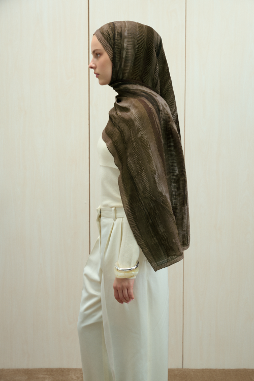 Elenora Müslin Şal - Mocha - Camellia Scarfs (1)