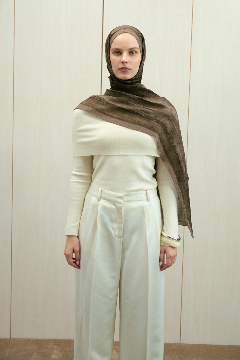 Elenora Müslin Şal - Mocha - 1