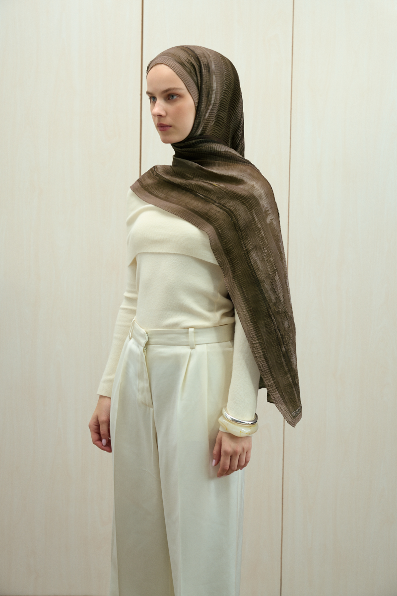 Elenora Müslin Şal - Mocha - 3