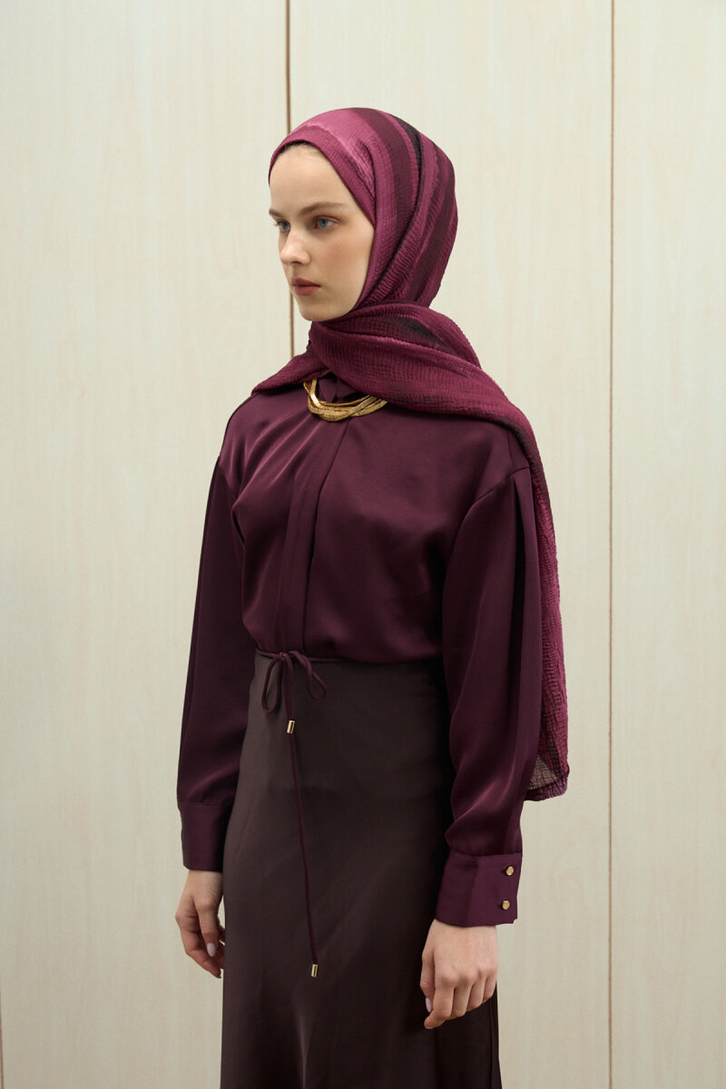 Elenora Müslin Şal - Fuşya - 1