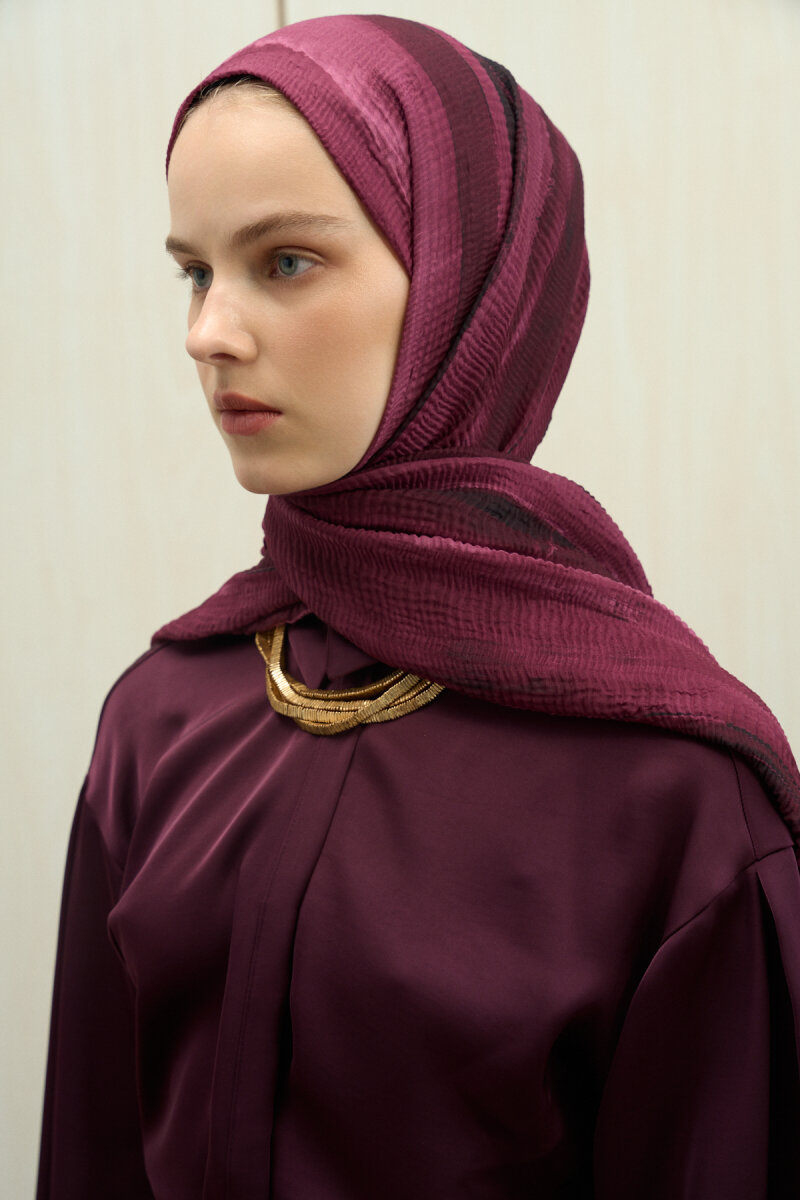 Elenora Müslin Şal - Fuşya - 2