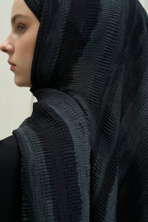 Elenora Müslin Şal - Siyah - Camellia Scarfs (1)