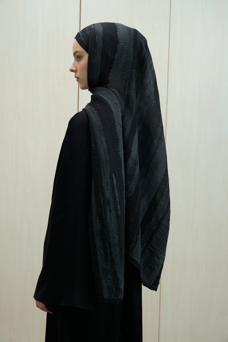 Elenora Müslin Şal - Siyah - 3